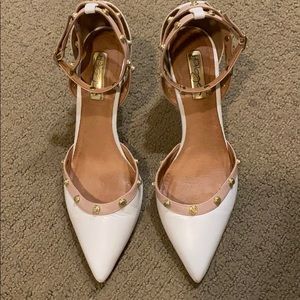 White studded pumps size 7